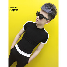 古萊登（GODLIKE） 短袖 男士T恤 黑色套裝 M