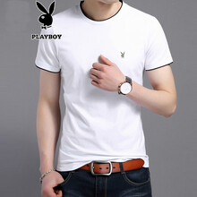 花花公子（PLAYBOY） 短袖 男士T恤 白色 XL，L，XXL，M，XXXL
