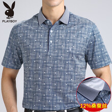 花花公子（PLAYBOY） 短袖 男士T恤 J1561上青 