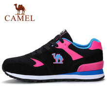 駱駝（CAMEL）跑步鞋黑/亮梅紅   女款A(yù)73397654 38