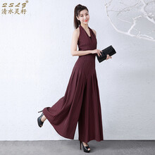 清水靈籽（QSLZ） 高腰 背帶褲 女 長(zhǎng)褲 休閑褲