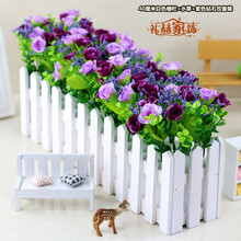 白色柵欄仿真花