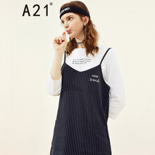 A21 字母 條紋，背帶，印花 連衣裙