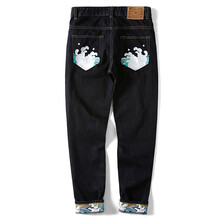 街派一族（jiepaiyizu） 直筒褲 青春休閑 男士牛仔褲