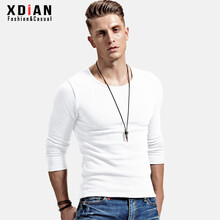 續(xù)點（XDIAN） 長袖 男士T恤 圓領白色 