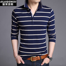 愛萊瓊斯（AILAIQIONGSI） 長袖 男士T恤 駝色 XL，L，XXL，XXXL，加大，M