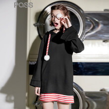 Pass 迷彩 拼接，綁帶 連衣裙