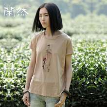 閑然  短袖 T恤 女 圓領(lǐng)
