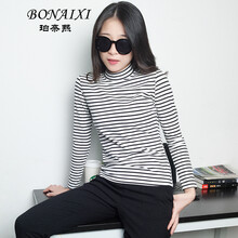 珀奈熙（BONAIXI） 條紋 短袖 T恤 女 圓領(lǐng)