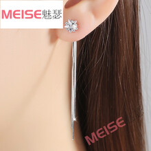 魅瑟（MEISE）絕美雪花流蘇耳線 絕美單鉆流蘇耳線 絕美珍珠，耳線銀飾