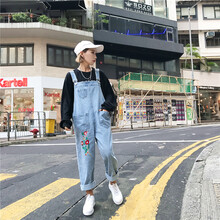 修嫻（soossn）  背帶褲 女 九分褲 牛仔褲