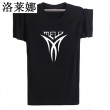 洛萊娜（ROBE DE REINE） 五分袖 男士T恤 大火箭黑色 