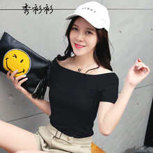 秀衫衫 露肩 短袖 T恤 女 一字領(lǐng)