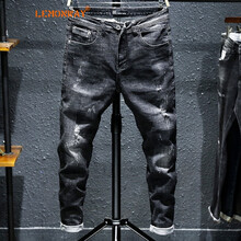 Lemonway 闊腿褲 歐美簡(jiǎn)約 男士牛仔褲