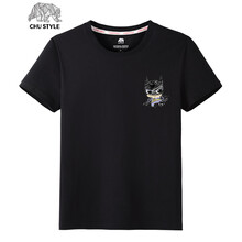 初己（CHUJI） 短袖 男士T恤 黑色(蝙蝠小子胸標) XL，L，M，XXL