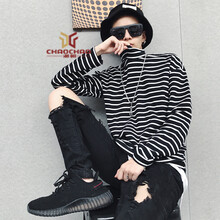 C2潮朝（C2 CHAOZHAO） 長袖 男士T恤 黑白條 XL，L，XXXL，XXL，M