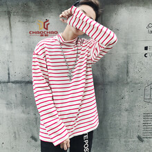 C2潮朝（C2 CHAO CHAO） 長(zhǎng)袖 男士T恤 紅白條 XL，L，M，XXXL，XXL