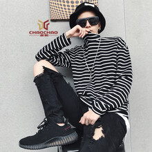 C2潮朝（C2 CHAO CHAO） 長(zhǎng)袖 男士T恤 黑白條 XL，L，M，XXL，XXXL