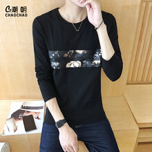 C2潮朝（C2CHAOCHAO） 長(zhǎng)袖 男士T恤 黑色 XL，L，M，XXL，XXXL