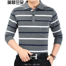 英菲蘭朵（YING FEI LAN DUO） 長袖 男士T恤 39#深灰色 XL，L，M