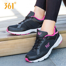 361度跑步鞋黑色/杜鵑粉 35，36，37，38，39，40