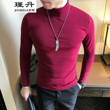 瑾丹（JOMDARM） 長袖 男士T恤 酒紅色 