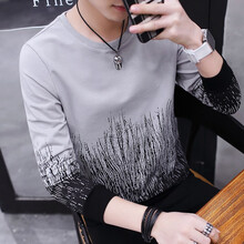 茜靚（Chyllirn） 長(zhǎng)袖 男士T恤 619灰色 XL