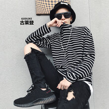 古萊登（GODLIKE） 長袖 男士T恤 黑白條 XL，L，M，XXXL，XXL