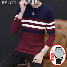 BE&GE 長(cháng)袖 男士T恤 酒紅色 XL，L，M，XXXL，XXL