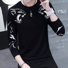 茜靚（Chyllirn） 長(cháng)袖 男士T恤 6132黑色 XL