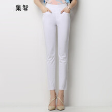 集智（JIZHI） 高腰  女 九分褲 休閑褲