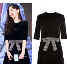 慕舍（mushe） 純色 鑲鉆 連衣裙