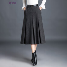 中腰毛呢半身裙