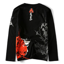 街派一族（jiepaiyizu） 長(zhǎng)袖 男士T恤 黑色 XL，L，M，XXL，XXXL