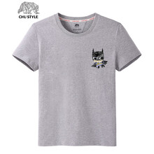 初己（CHUJI） 短袖 男士T恤 灰色(蝙蝠小子胸標(biāo)) XL，L，M，XXL