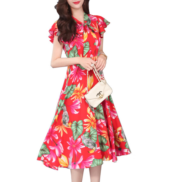 碎花,連衣裙,穿出