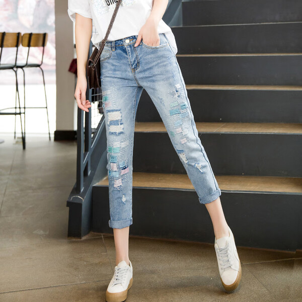 修身,欧巴,变长,牛仔裤