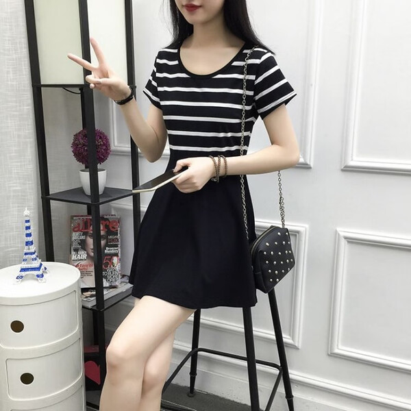 優(yōu)雅,條紋,連衣裙,美美 優(yōu)雅,條紋,連衣裙,美美
