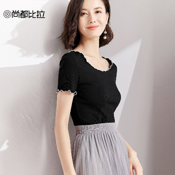 上衣,夏日,圓領(lǐng),短袖,清爽,有范