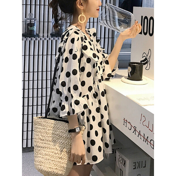 仙女,寬松,優(yōu)雅,雪紡,打造,連衣裙