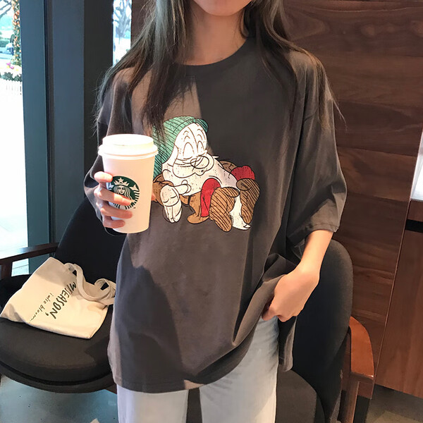 印花,妹子,短袖,清爽,微胖,福音
