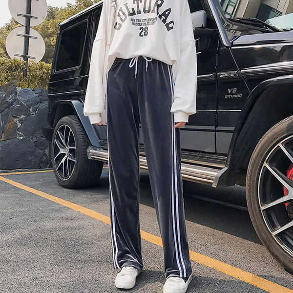 優(yōu)雅,時(shí)尚,闊腿褲,穿出,條紋