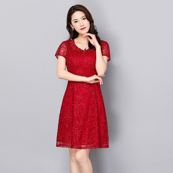 優(yōu)雅,圓領(lǐng),女人味,純色,打造,連衣裙