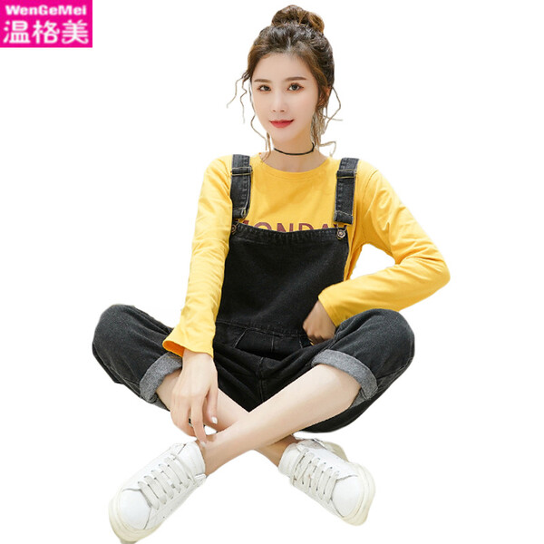 減齡,少女,背帶褲,穿出,牛仔