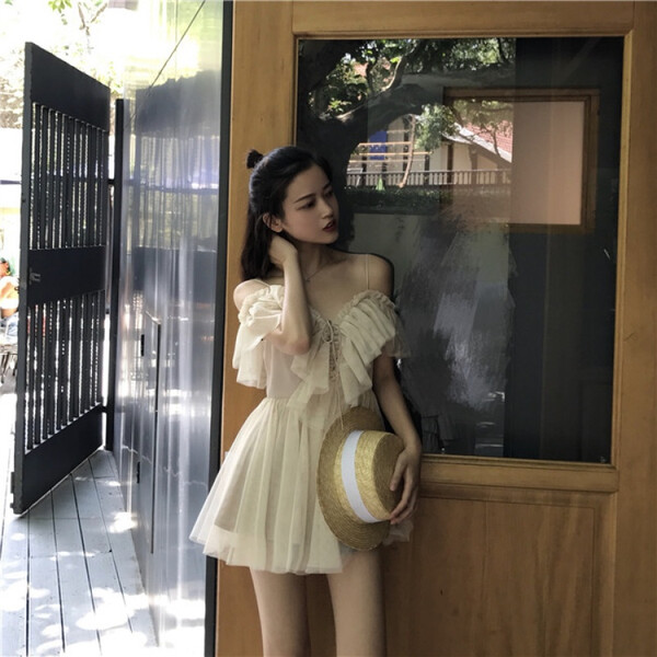變身,女神,純色,連衣裙,甜美
