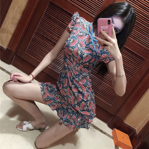 女神,小心,純色,連衣裙,微胖