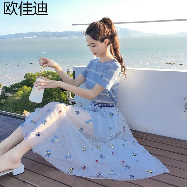 女神,微胖,收腰袖,連衣裙,福音