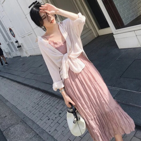 變身,女神,純色,連衣裙,甜美