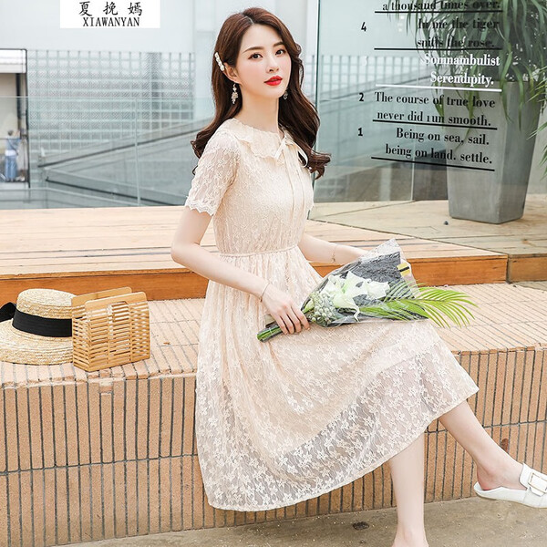 優(yōu)雅,圓領(lǐng),穿出,連衣裙,氣質(zhì)