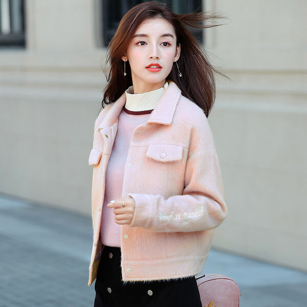 減齡,少女,外套,穿出,牛仔,心感